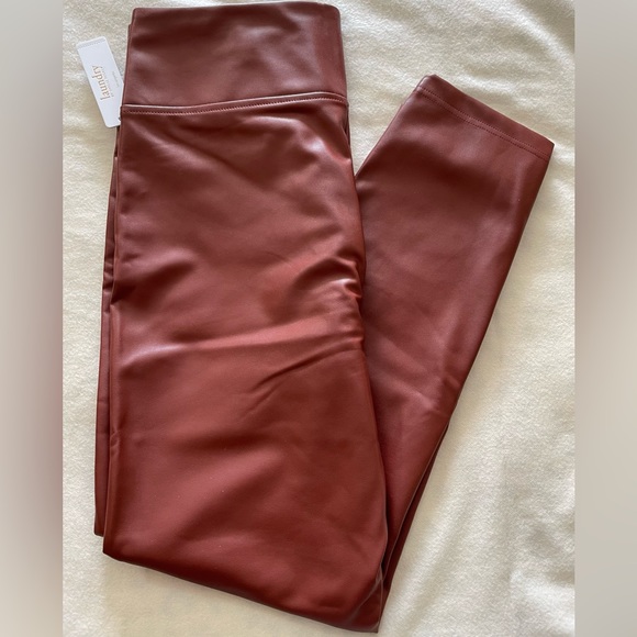 LAUNDRY by Shelli Segal Faux Leather High Waist Leggings in HENNA size XL NWT - Picture 10 of 11